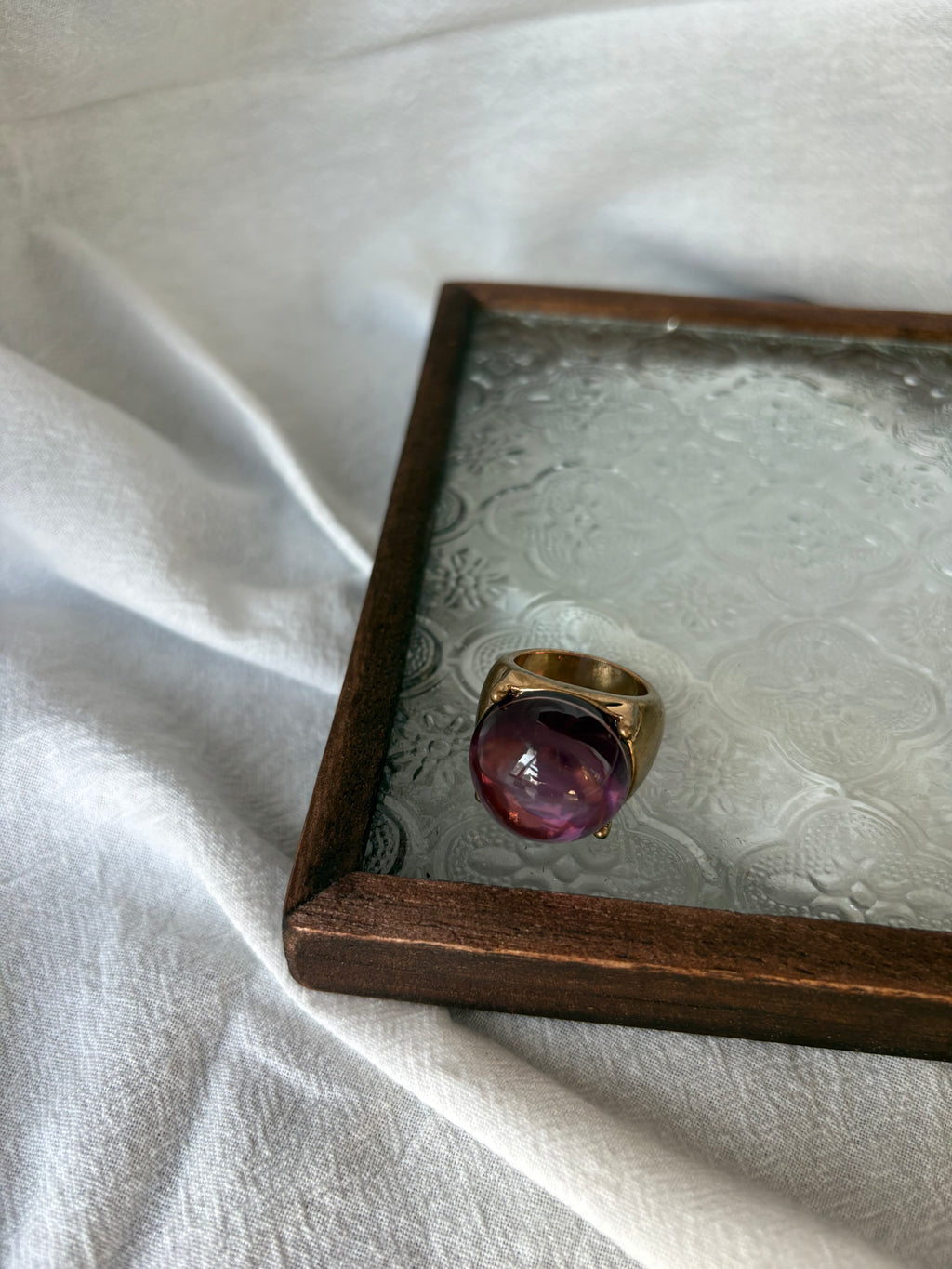 Purple Crystal Statement Ring