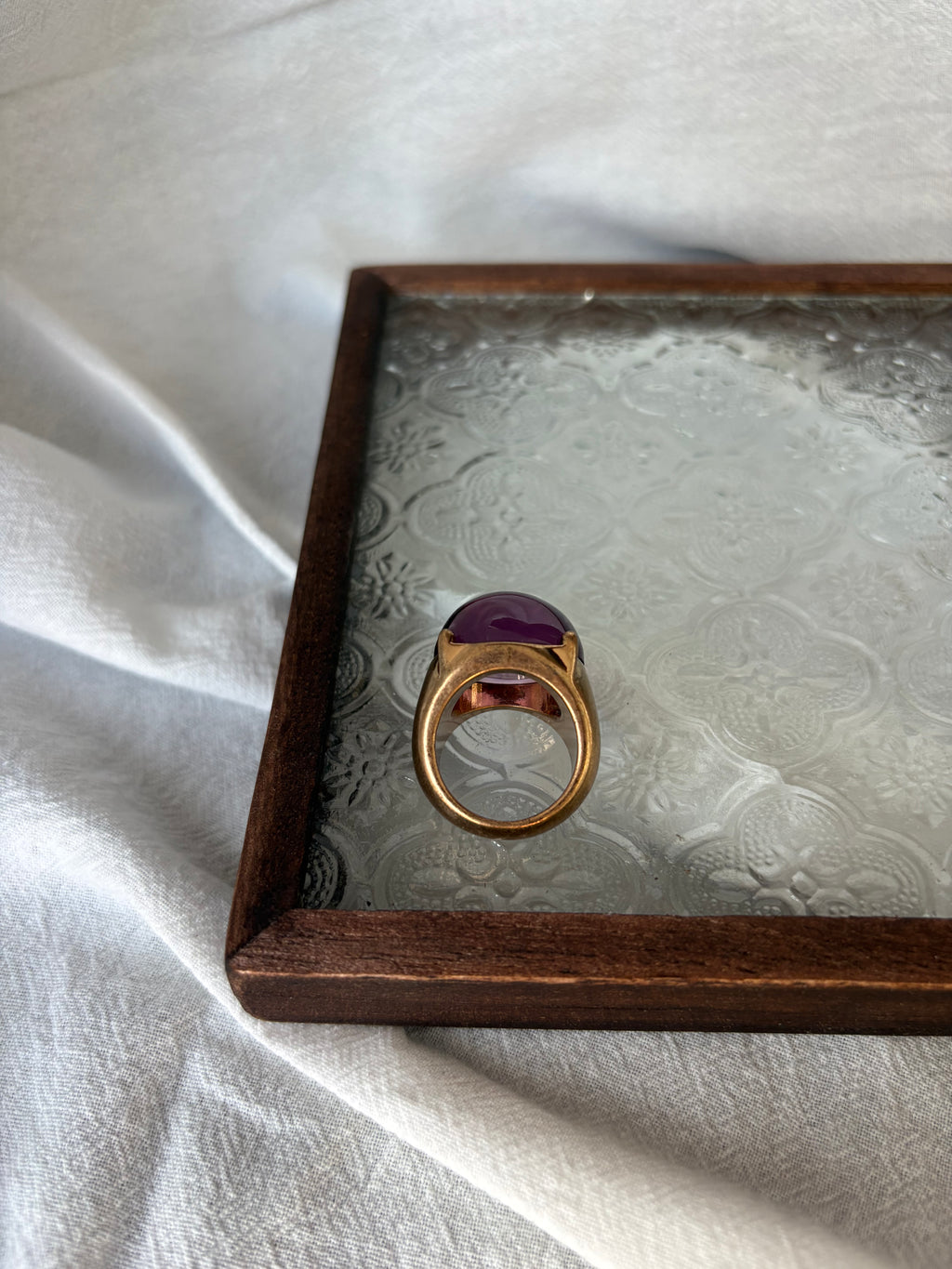 Purple Crystal Statement Ring